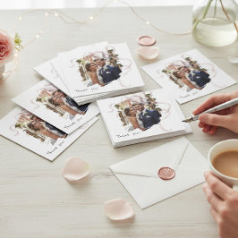 Cartão De Agradecimento Modern Brush Stroke Floral Wedding Thank You Card