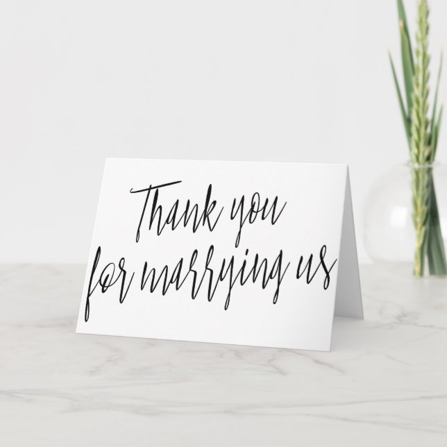Cartão De Agradecimento Modern Chic "Thank you for marring us" (Frente)