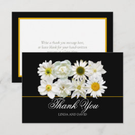 Cartão De Agradecimento Modern Chic White Flower Bridal Shower Thank You