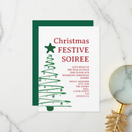 Cartão De Agradecimento Modern Christmas Party Invitation