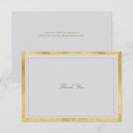Cartão De Agradecimento Modern Classic Elevated Gold Ivory Formal Wedding