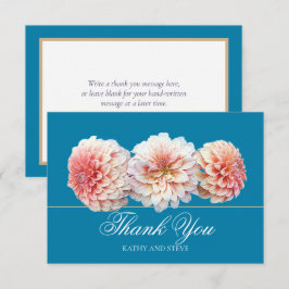 Cartão De Agradecimento Modern Coral Pink Dahlia Bridal Shower Thank You