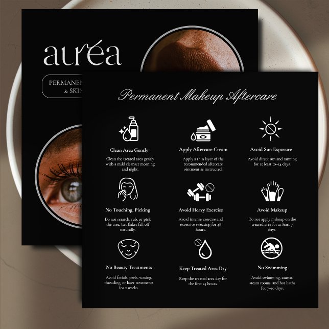 Cartão De Agradecimento Modern Cosmetic Permanent Makeup Aftercare Card (Criador carregado)