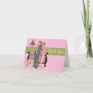 Cartão De Agradecimento Modern Couple Baby Shower Thank You Card