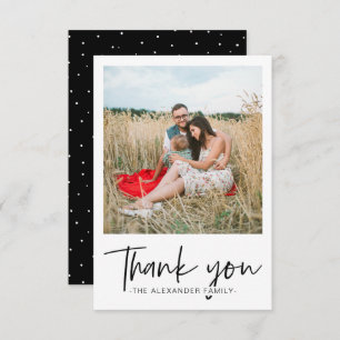 Cartão De Agradecimento Modern Dots Black and White (Pontos modernos preto