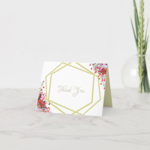 Cartão De Agradecimento Modern Elegant Floral Rustic Wedding