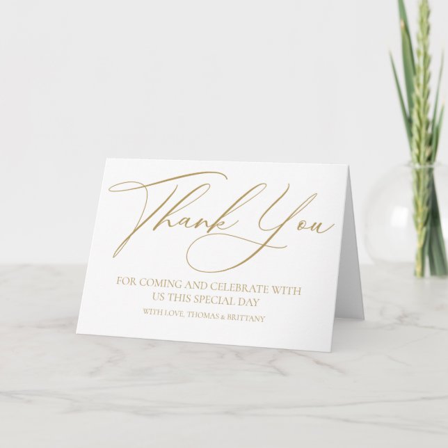 Cartão De Agradecimento Modern elegant Thank you card  (Frente)