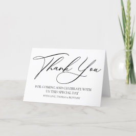Cartão De Agradecimento Modern elegant Thank you card black and white