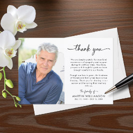 Cartão De Agradecimento Modern Funeral Photo Thank You Sympathy