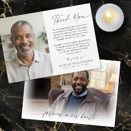 Cartão De Agradecimento Modern Funeral Script Thank You 2 Photos