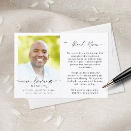 Cartão De Agradecimento Modern Funeral Thank You In Loving Memory Photo