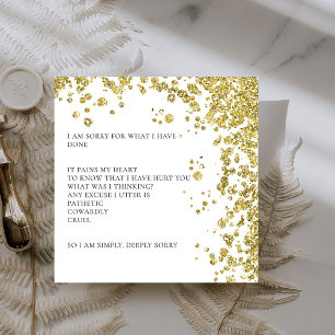 Cartão De Agradecimento Modern Glitter e Diamantes Eu sinto muito pelo car