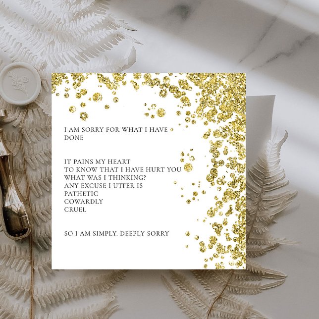 Cartão De Agradecimento Modern Glitter e Diamantes Eu sinto muito pelo car (Criador carregado)