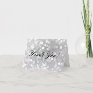 Cartão De Agradecimento Modern Gray Bokeh Elegant Wedding Thank You Card