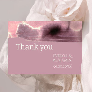 Cartão De Agradecimento Modern Mauve Dusty Rosa