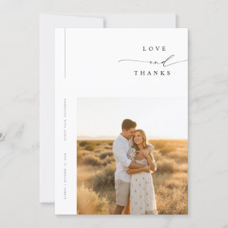 Cartão De Agradecimento Modern Minimal Photo Wedding Thank You Card W Note