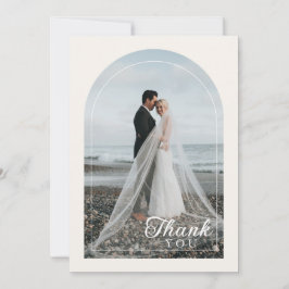 Cartão De Agradecimento Modern Minimalist 1 Photo Thank You Dankeskarte