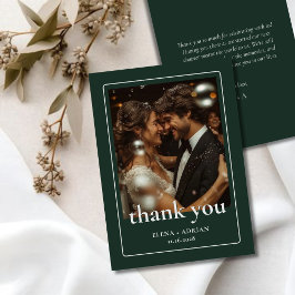 Cartão De Agradecimento Modern Moody Wedding Thank You Card with Photo