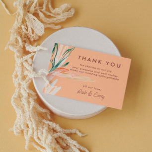 Cartão De Agradecimento Modern Peach Wedding