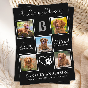 Cartão De Agradecimento Modern Pet Memorial Personalizado 5 Colagem de Fot