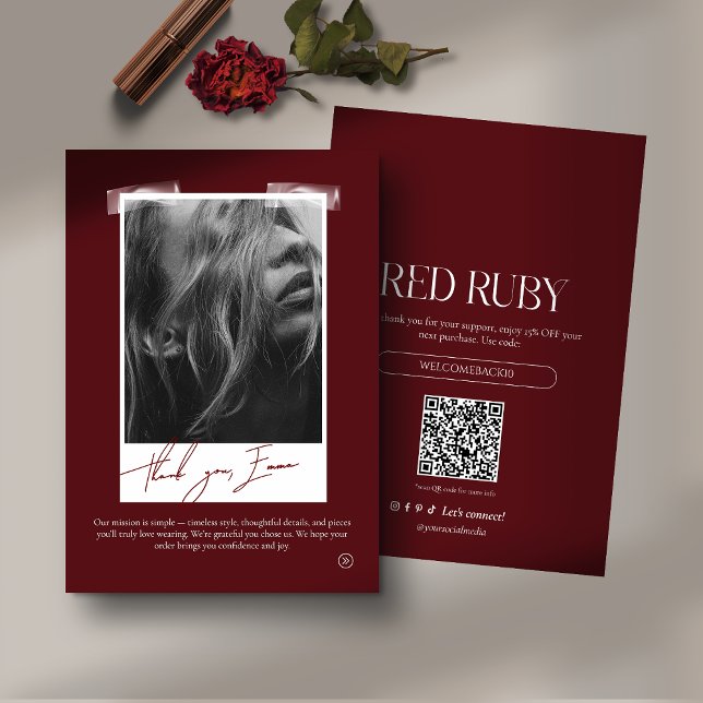 Cartão De Agradecimento Modern Photo Business Thank You Card (Criador carregado)