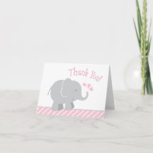 Modern Pink and Gray Elephant Girl Baby Shower
