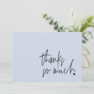 Cartão De Agradecimento Modern Script Light Blue Thank You Card
