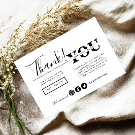 Cartão De Agradecimento Modern Thank You For Shopping Small Branding