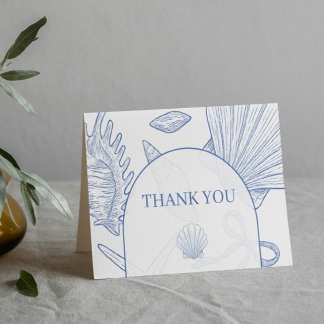 Cartão De Agradecimento Modern Under The Sea You Soon Blue Boy Baby Shower (Criador carregado)