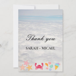 Cartão De Agradecimento Modern Watercolor Summer Beach