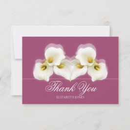Cartão De Agradecimento Modern White Calla Lilies Bridal Shower Thank You