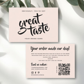 Cartão De Agradecimento Modern you've got great taste qr code thank you