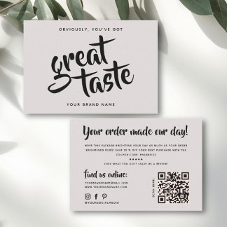 Cartão De Agradecimento Modern you've got great taste qr code thank you