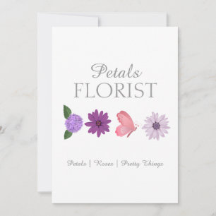Cartão De Agradecimento Moderna Marca de Empresa Florista de Boutique