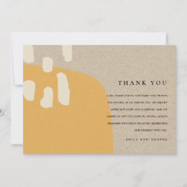 CARTÃO DE AGRADECIMENTO MODERNO ABSTRATO RUSTIC ORANGE RUST KRAFT WEDING