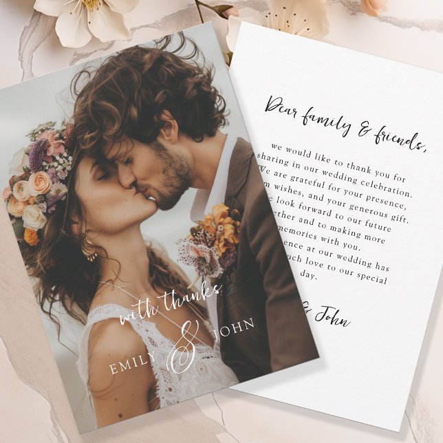 Cartão De Agradecimento Moderno, Ampersand, Fonte de Escrita Manual, 1 Fot (Criador carregado)