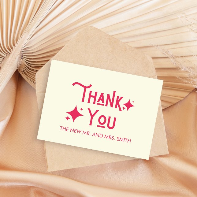 Cartão De Agradecimento Moderno Casual Nada Rico Apenas Adora Casamento (Casual Modern Just Love Wedding Thank you Card)