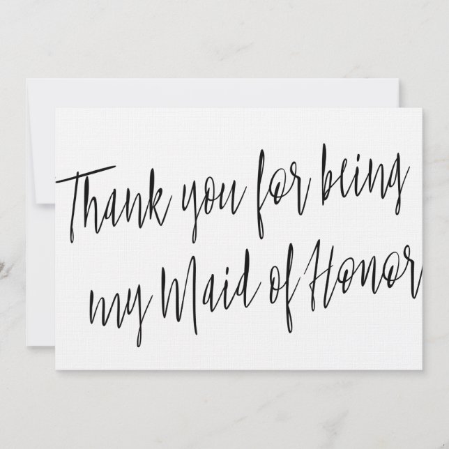 Cartão De Agradecimento Moderno Chic "Obrigado por ser minha madrinha de c (Frente)