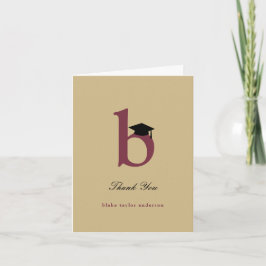 Cartão De Agradecimento Moderno de Fotografia do Boné de formatura Clássic