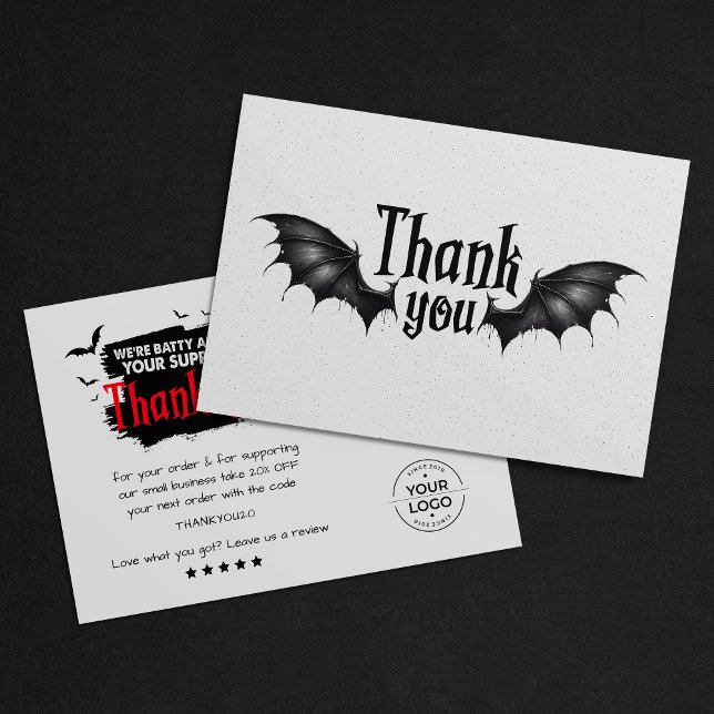 Cartão de Agradecimento Moderno de Halloween com Q (Criador carregado)