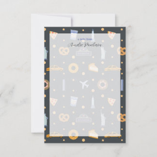 Cartão De Agradecimento moderno Gary NYC-Themed Patterno Nome Personalizad