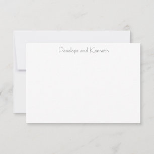 Cartão De Agradecimento Moderno Minimalista Casamento Preto Branco Elegant
