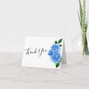 Cartão De Agradecimento Moderno Obrigado Água Azul Dahlia Flores