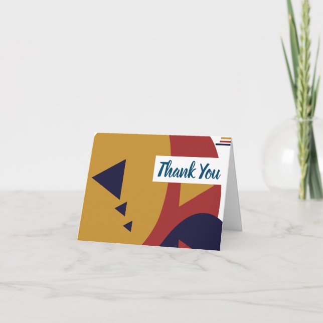 Cartão De Agradecimento Moderno Obrigado Formas de Abstrato Orgânico (Frente)