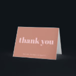Cartão De Agradecimento Moderno Terracotta Personalizado Bat Mitzvah<br><div class="desc">Tipografia Moderna Personalizada Terracotta Pink Bat Mitzvah Cartões de agradecimentos</div>