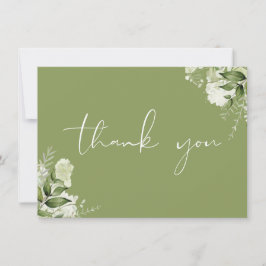 Cartão De Agradecimento Moisés Green Botanical Greenery Elegant Script