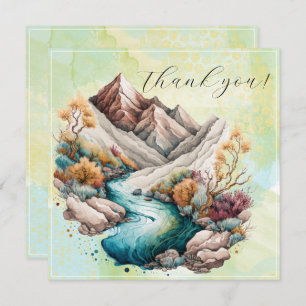 Cartão De Agradecimento Mola d'água e suas montanhas