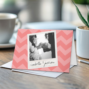 Cartão De Agradecimento Moldura de foto de casamento no Instagram com text