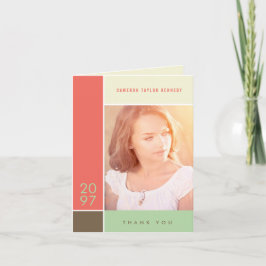 Cartão De Agradecimento Mondrian Simple Color Blocks Graduação Foto