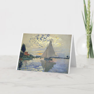 Cartão De Agradecimento Monet boat water Sailing in Le-Petit-Gennevillie